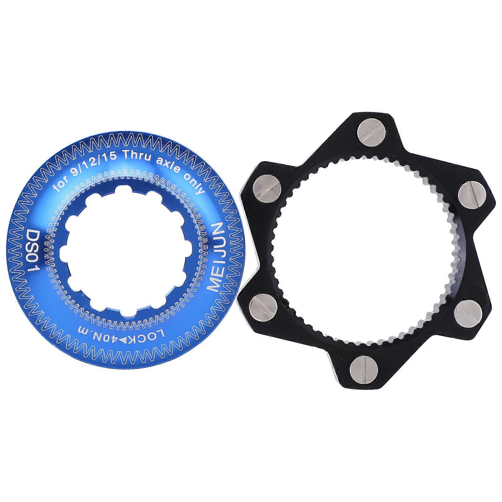 6 Bolt Center Lock Adapter for Center Brake Disc, Mountain Bike Conversion Seat (Black & Blue)