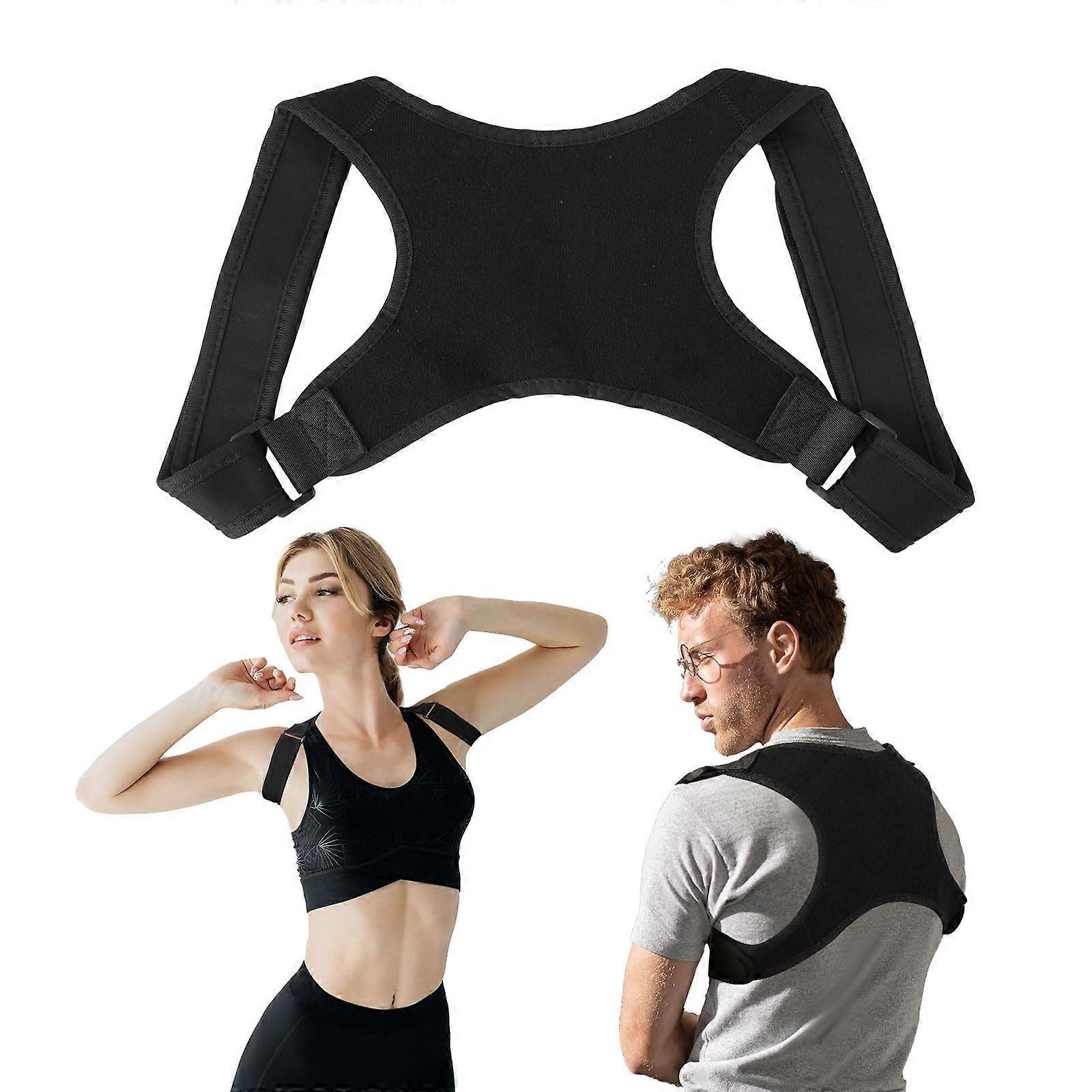 Adjustable Black Posture Correction Support Orthosis for Men and Women with Ergonomic Support for Better Posture