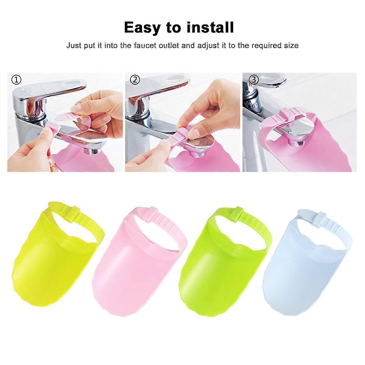 Hand Washing Extender Faucet Extender Adjustable For Children Yellow 4Pcs