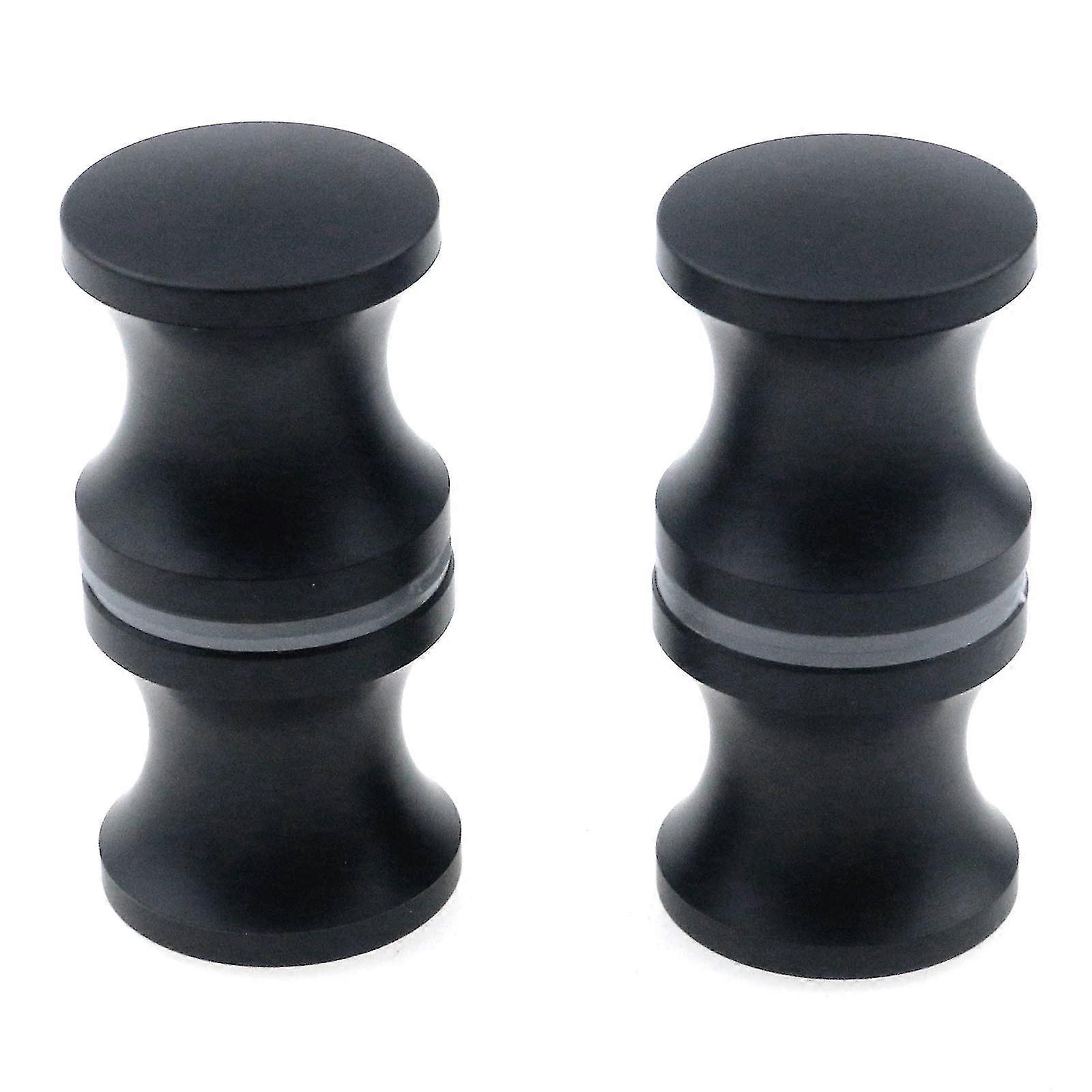 Paquet de 2 poignées de porte de salle de bain dos à dos en acier inoxydable massif noir adaptées à différents types de portes