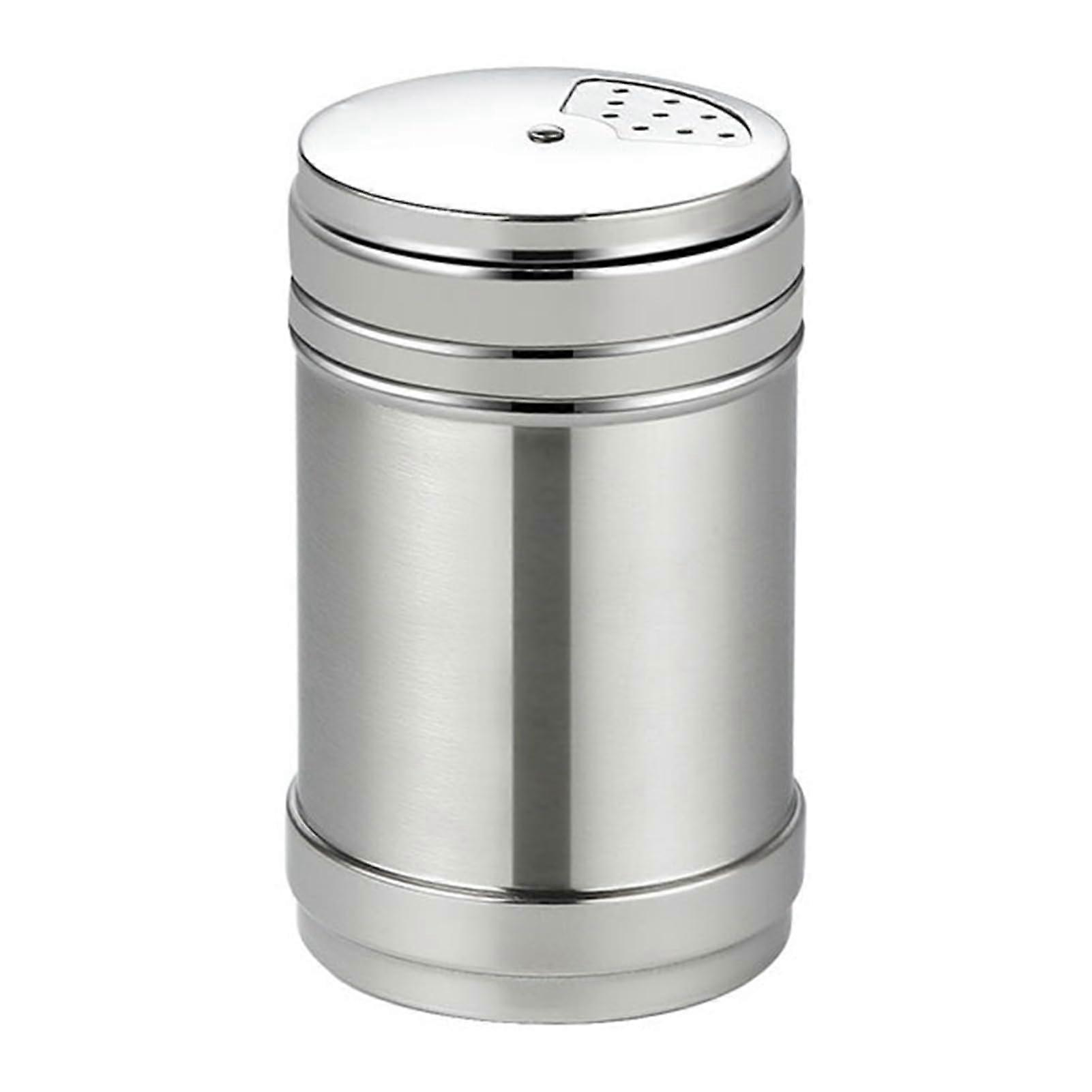 Stainless Steel Jar with Manual Rotating Multihole Design, Easy to Clean Seasoning Bottle for Salt Cinnamon Sugar Flour 210x210x135cm