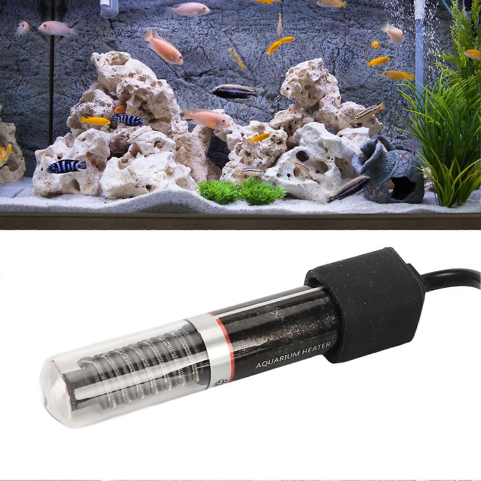 Fish Tank Heater 26℃ Automatic Constant Temperature Quartz Glass Small Submersible Aquarium Heater with Suction Cup 50W US Plug 110V