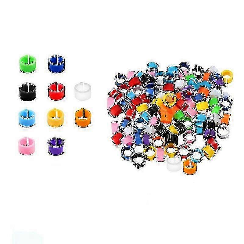 10 יחידות טבעות רגל מפלסטיק צבעוניות לציפורים יונים תרנגולות זיהוי 8 מ"מ רצועות רגליים