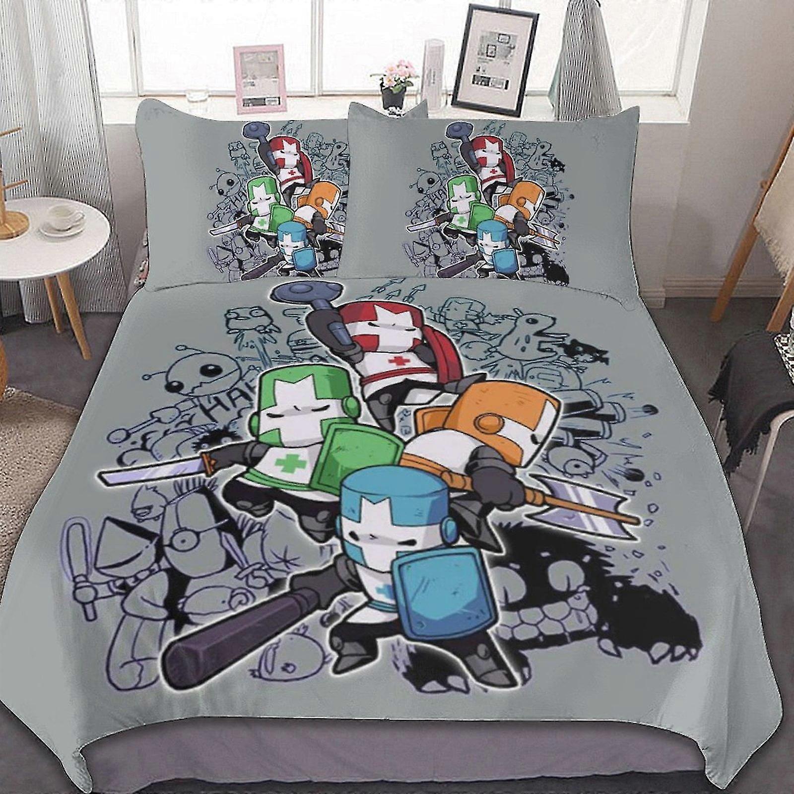3 Pcs Bed Sheets Set Breathable Duvet Cover with 2 Pillow Shams Soft All Seasons Bedding Set Suitable for Gaming Enthusiasts