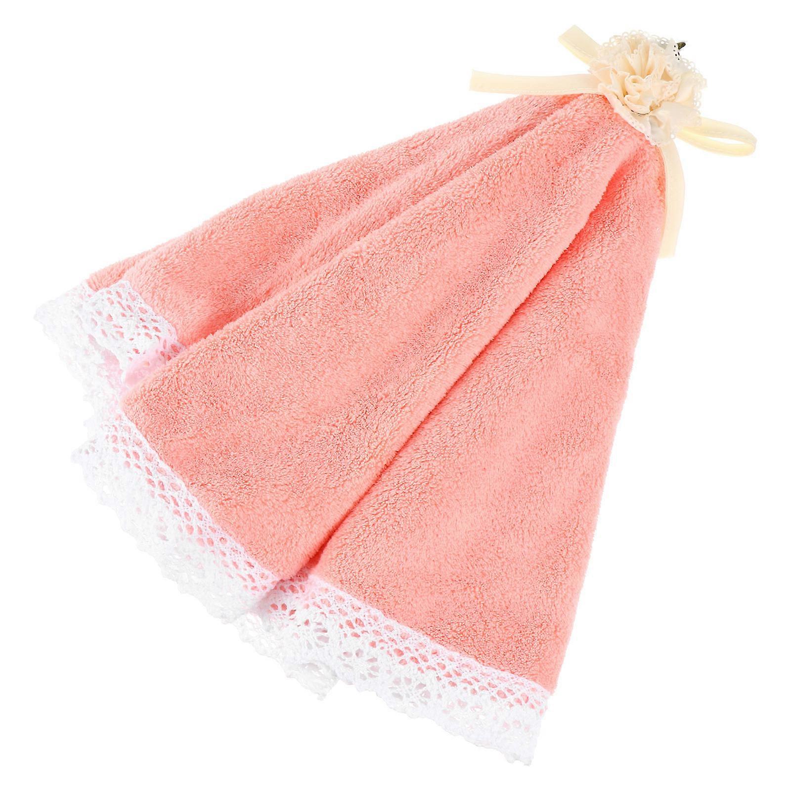 Hanging Hand Towel Coral Fleece Round Bath Towel for Bathroom and Kitchen Use Drying Wear Resistant Design Convenient Storage