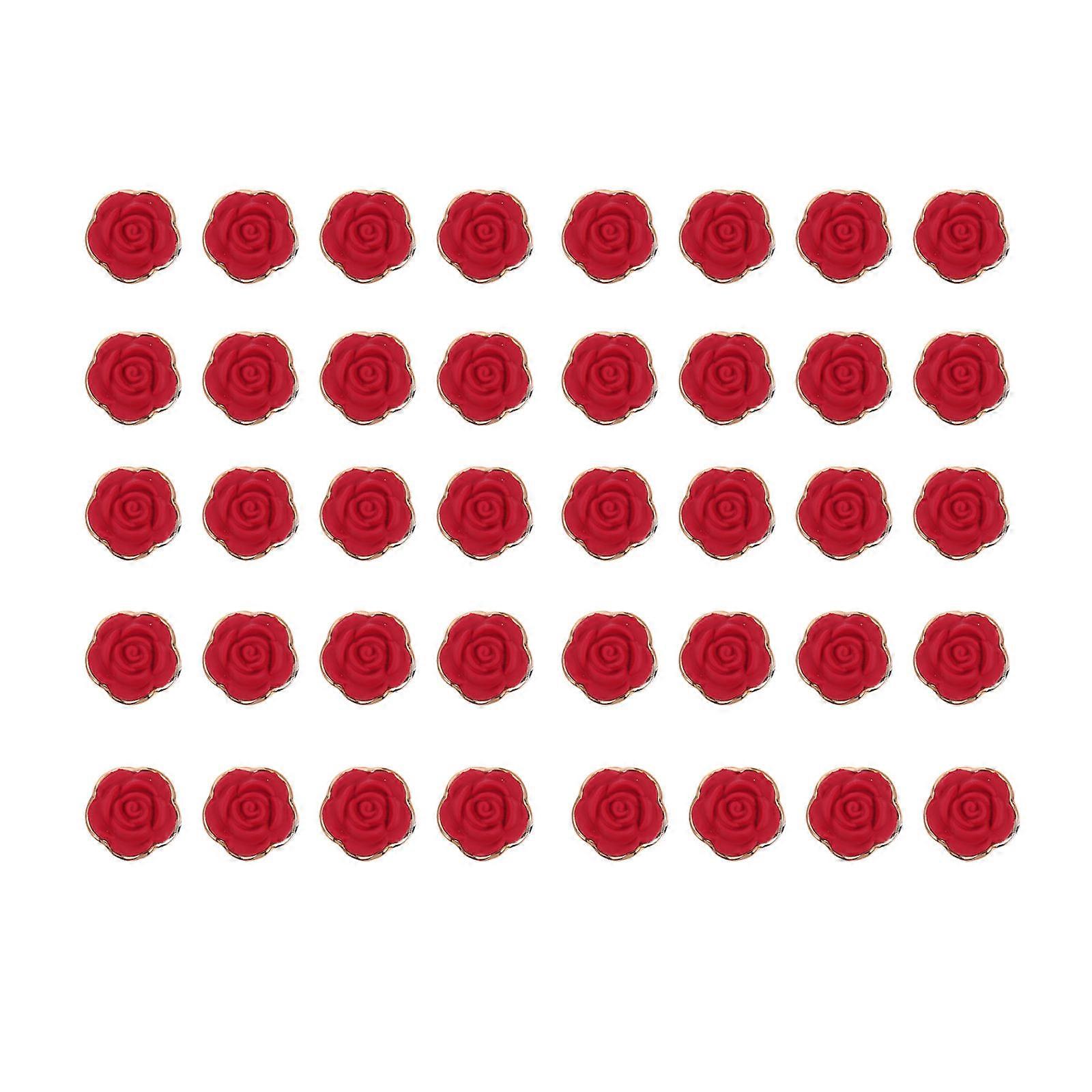 50pcs DIY Rose Shape Patches Resin Flower Patches DIY Phone Case Patches