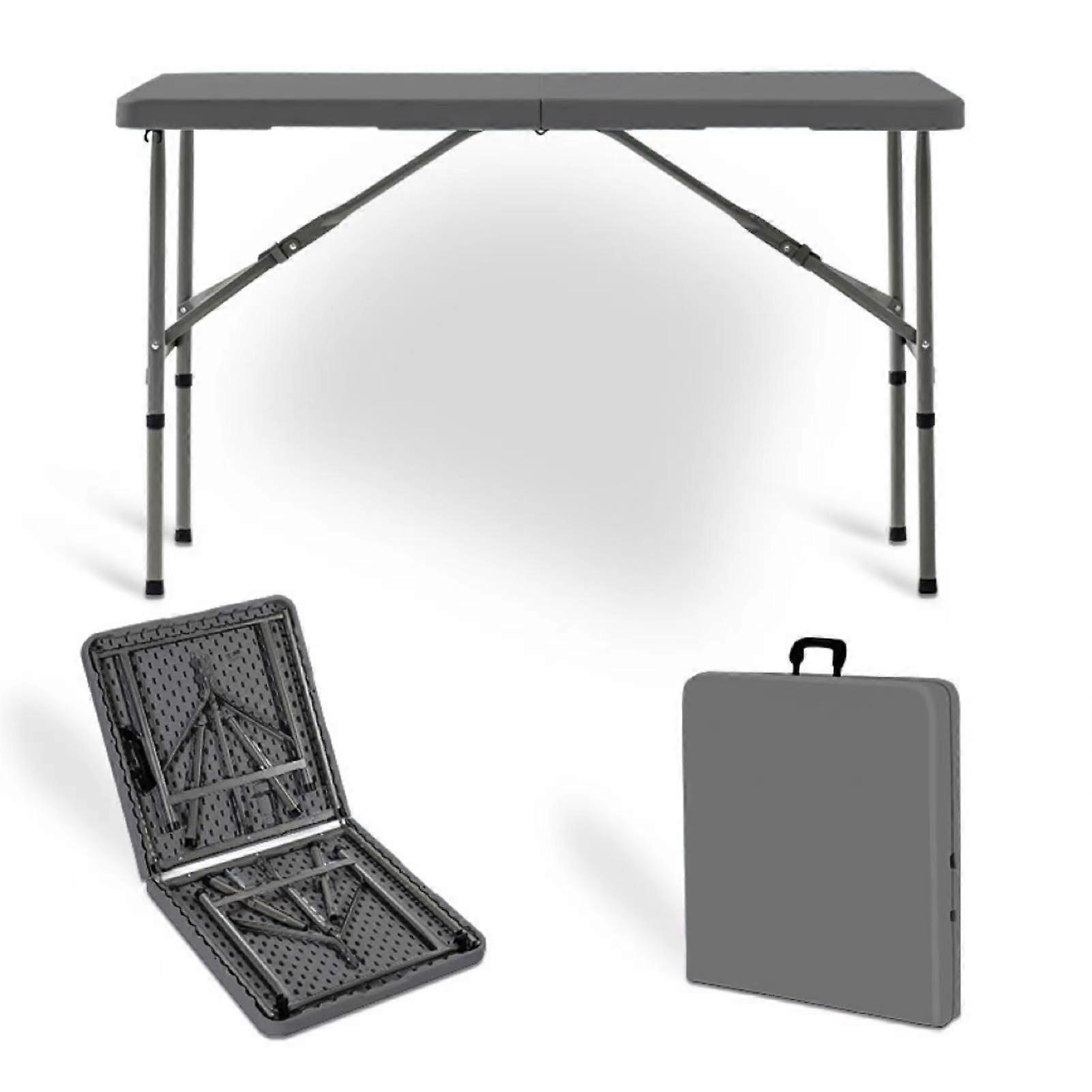 Lightweight Aluminium Folding Table Portable Outdoor Table For Camping Picnic Dinner Buffet Grey 1.2 m 4 ft