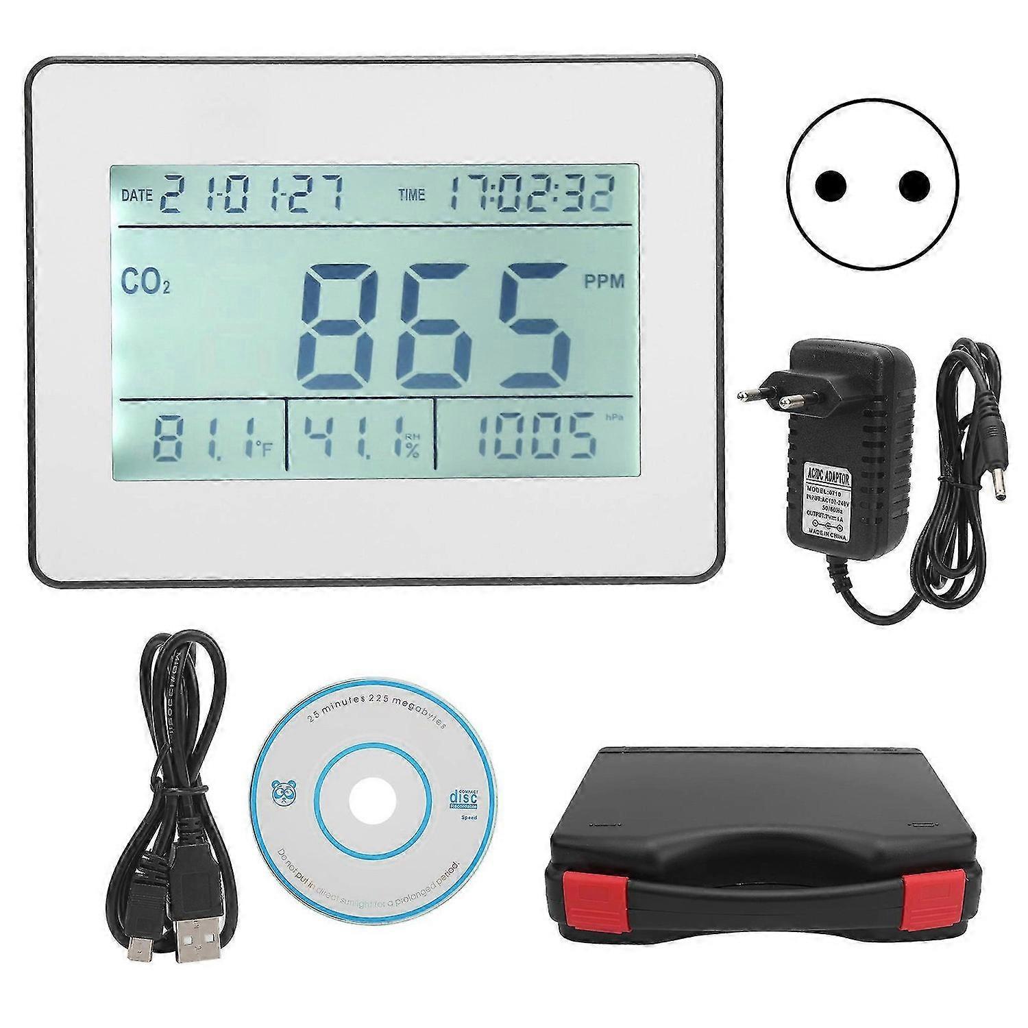TL-2000 LCD CO2 Detector Monitor for CO2 Temperature Humidity Atmospheric Pressure AC100-240VEU