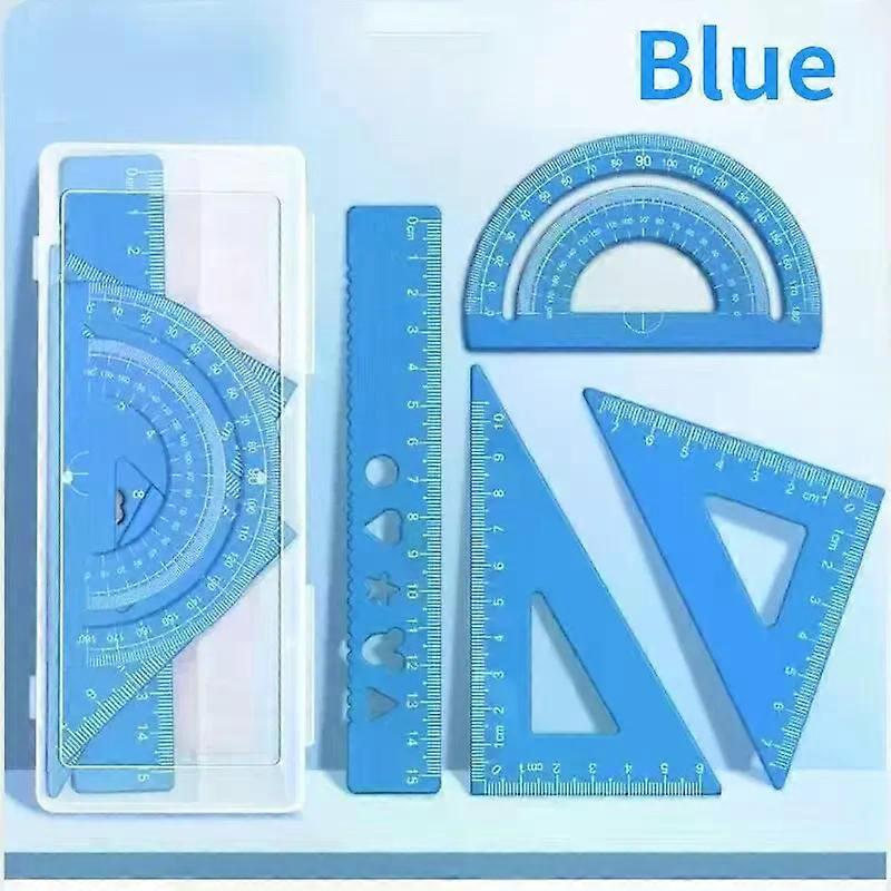 4pcs Metal Drafting Set With Storage Box Students Measure Ruler Set Multi-Function Set