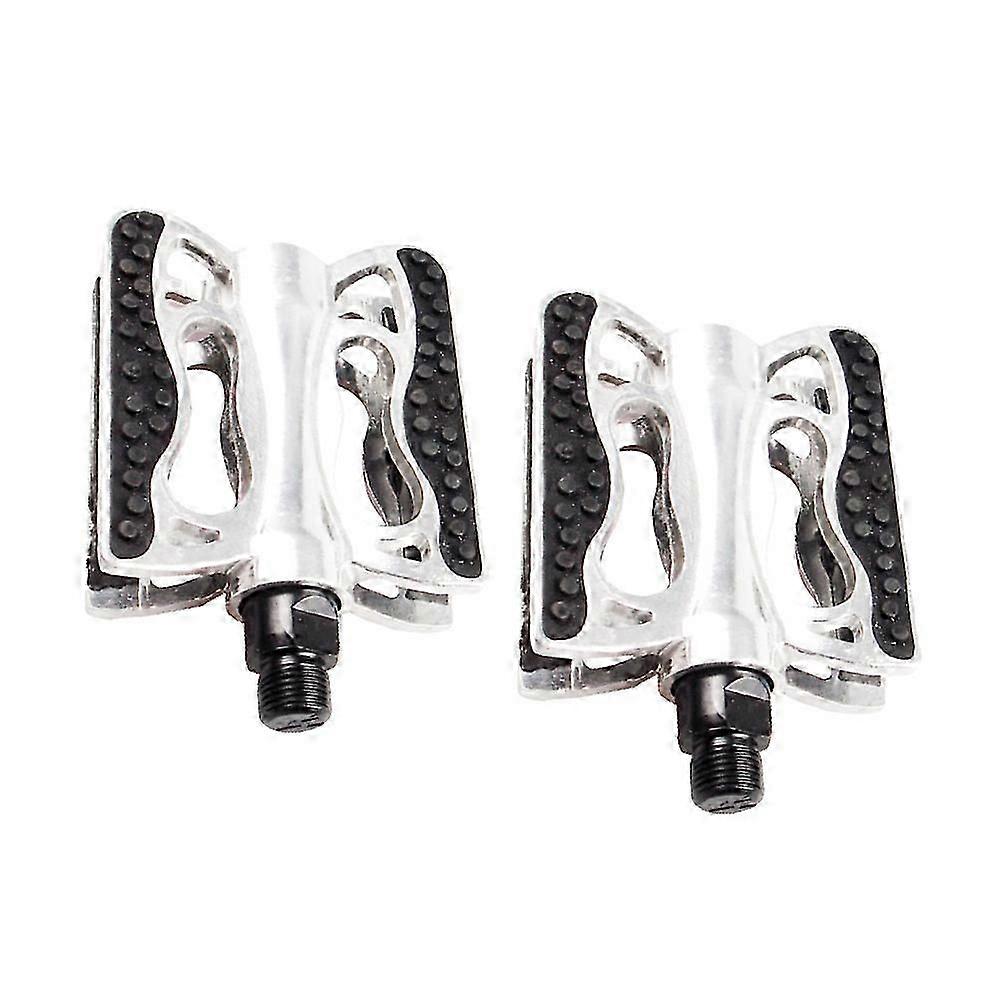 Płaski pedał rowerowy ze stopu aluminium do platformy roweru szosowego Rowerzyści Srebrny 10,9 * 7,6 * 2,8 cm Antypoślizgowy 2 zestawy