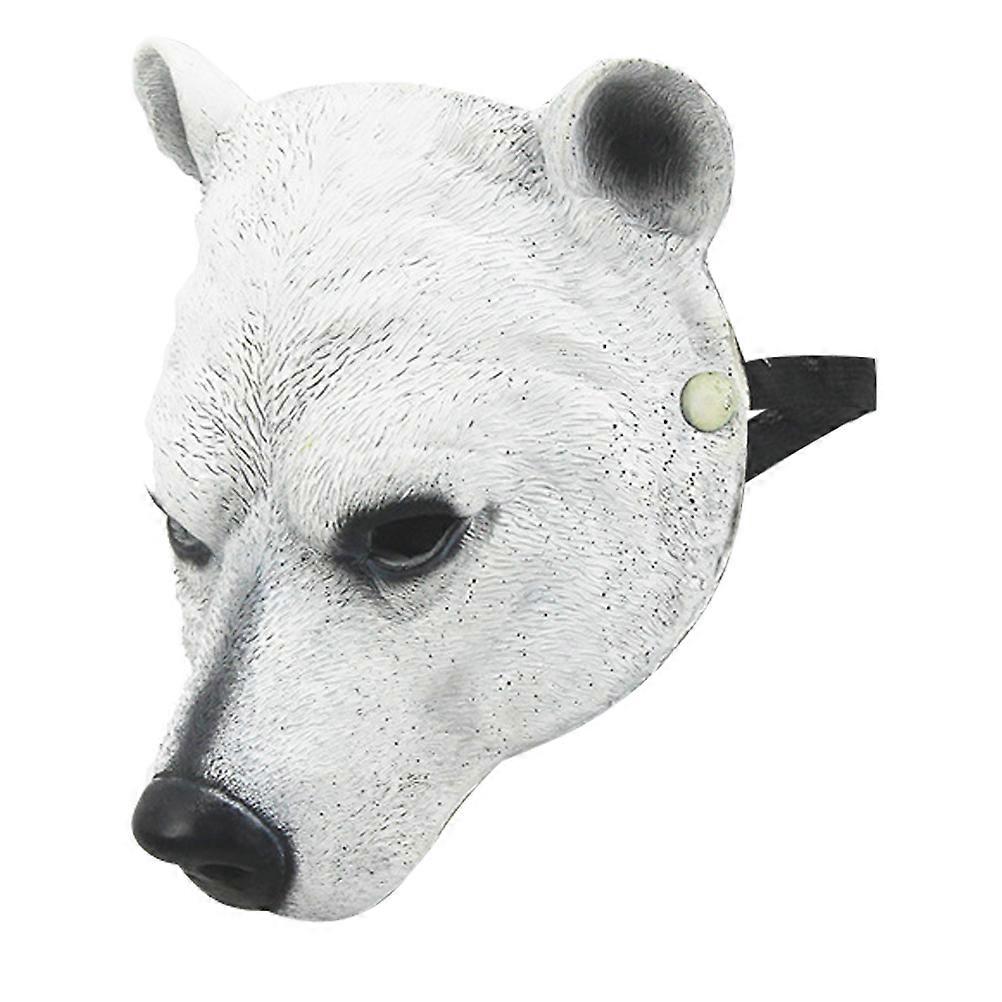 Realistic Polar Bear Mask Durable Pu Cartoon Costume Mask for Adults, Elastic Fit for Halloween, Masquerade & Themed Events