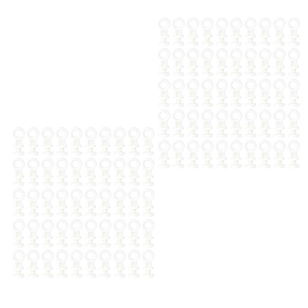 200 Pcs Plastic Curtain Track Glider Sliding Wheel for Mute Curtain Rail