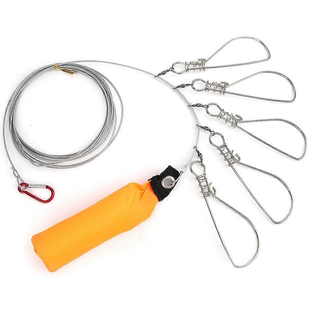 Stainless Steel Fish Stringer Fishing Lock Cable Accessory with 5Five Locking Movable Buckle