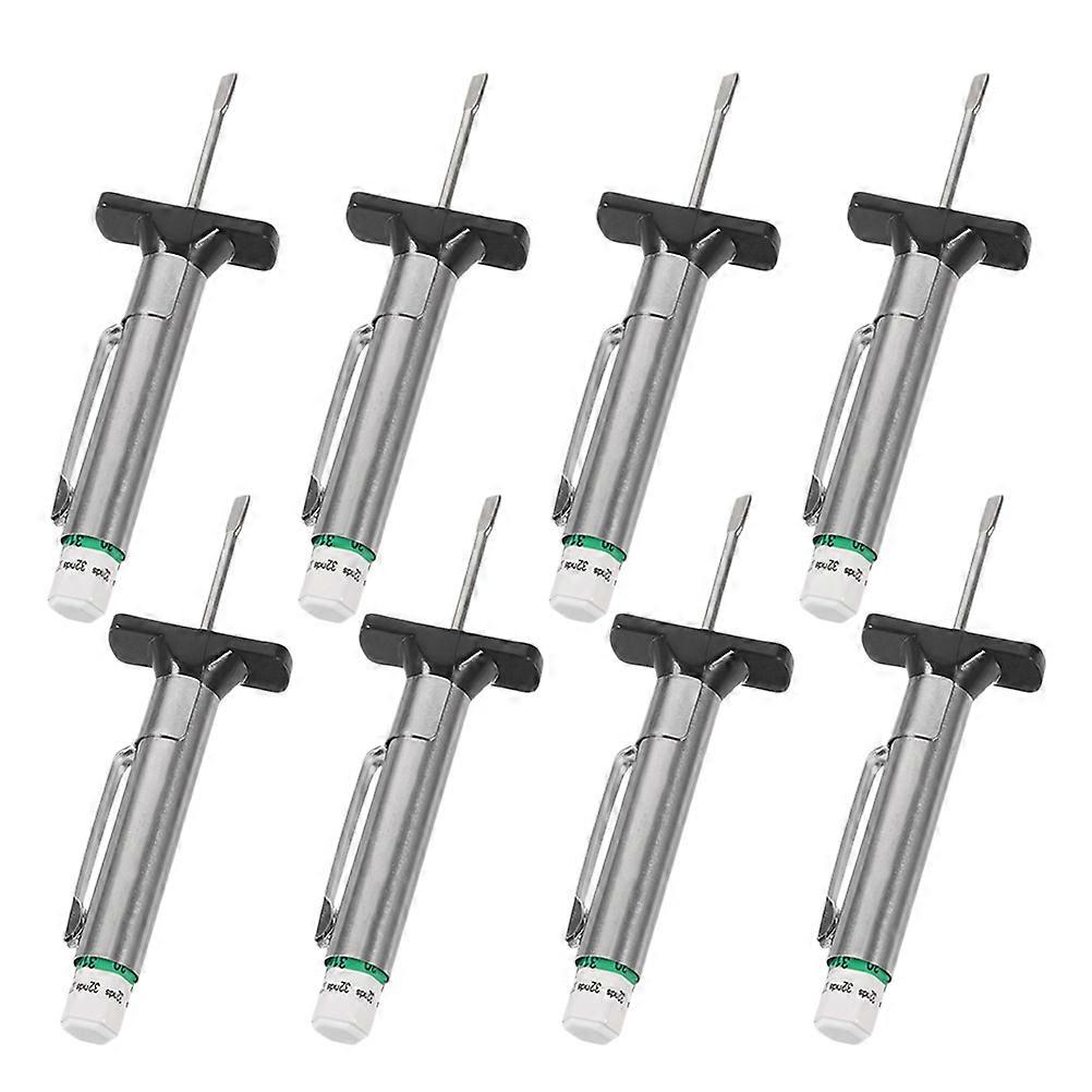 Metal Tread Depth Gauge Vehicle Maintenance Practical Design 8.20X2.30X1.30CM 8Pcs
