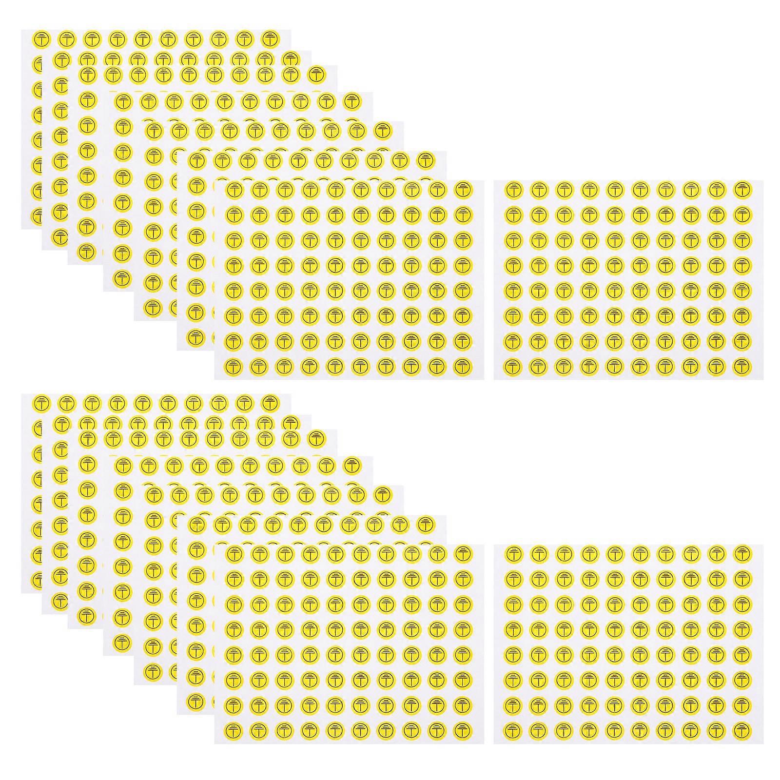 Caution Stickers Grounding Symbol Signs Electrical Equipment Labels Yellow 10mm Circular Warning Symbols 800Pcs