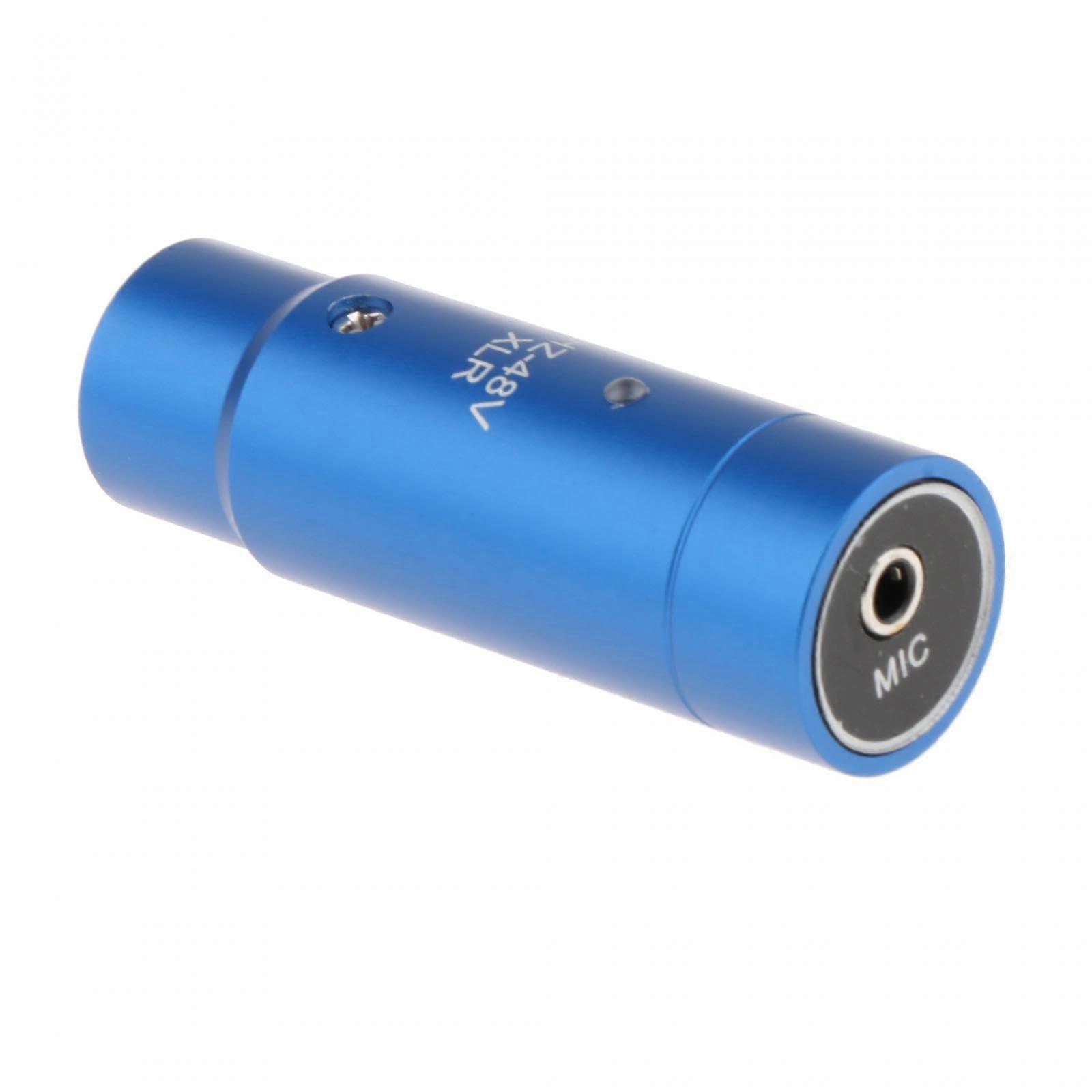 Phantom Power Adapter 3.5mm Lightweight XLR Microphone System for DSLR Cameras and Audio Mixers, Blue, Easy Install