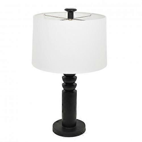 Hestia Black Resin Table Lamp With White Shade 26.5