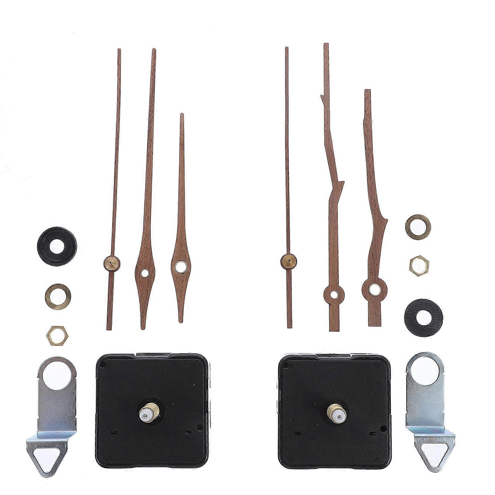High Torque Quartz Clock Movement with Long Shaft & Walnut Hands – Silent Non Ticking Mechanism for DIY Frameless Wall Clocks