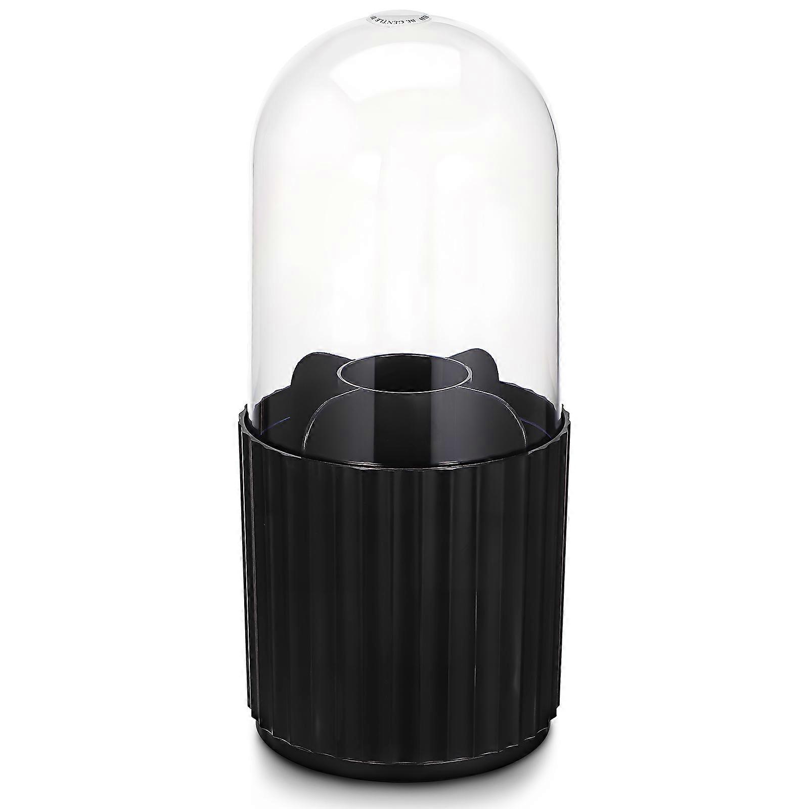 Rotating Makeup Brush Holder with Lid   Multi Functional Cosmetic Organizer with Divided Compartments for Easy Access and Versatile Vanity Desk