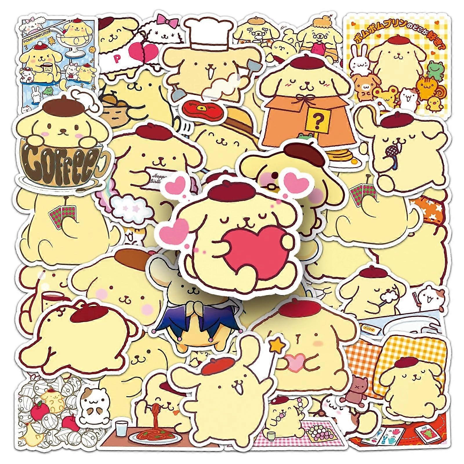 Cute Sticker PomPom Purin Pack of 50 Waterproof Vinyl Stickers