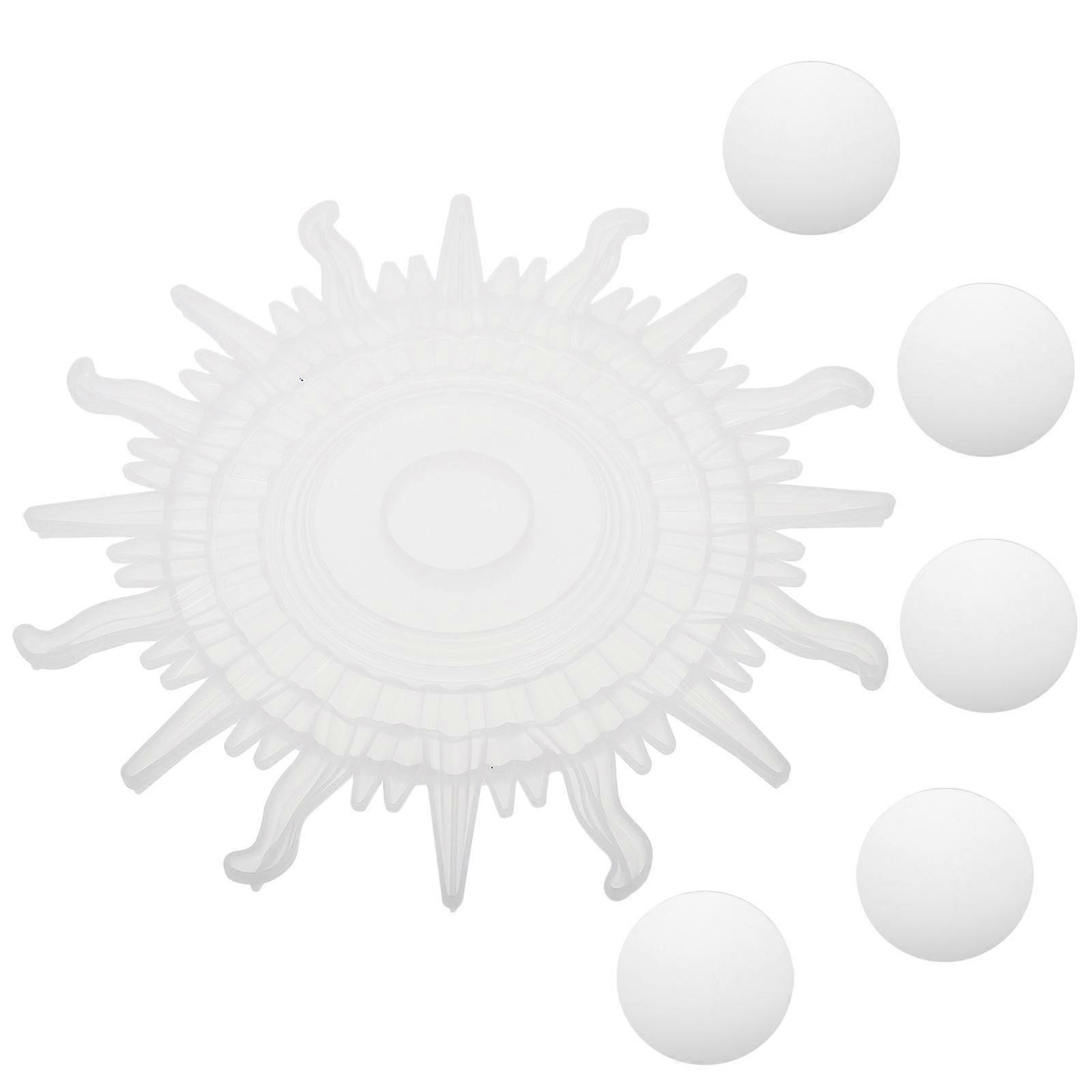 The **5pcs Creative Sun Shape Silicone Mirror Mold with Mirrors** is a DIY crafting kit designed for creating unique wall art and home decorations.