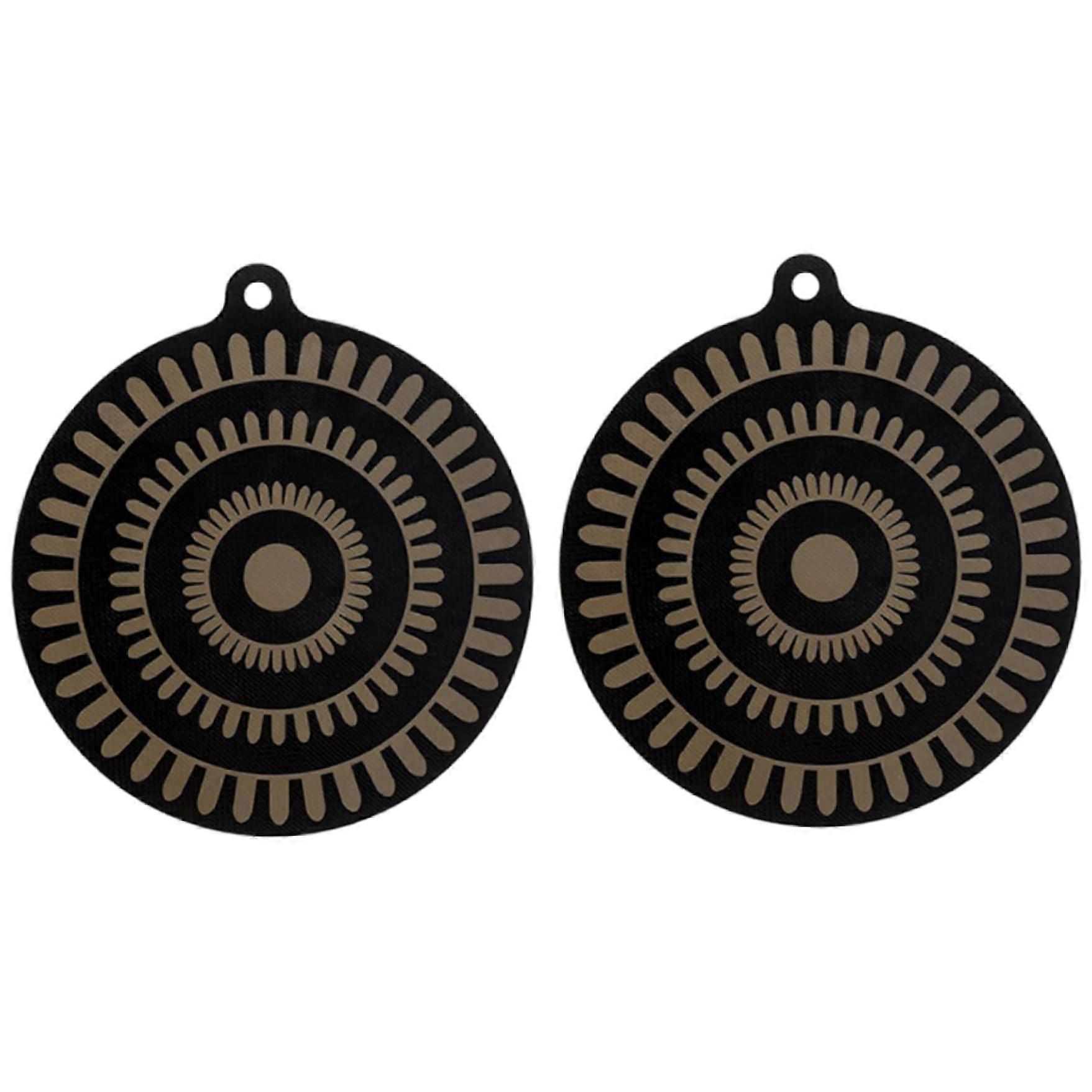 Induction Hob Protection Mat Set, 2 Thermochromic Silicone Covers, 9.5 Inch Heat Resistant Mats for Induction Hobs