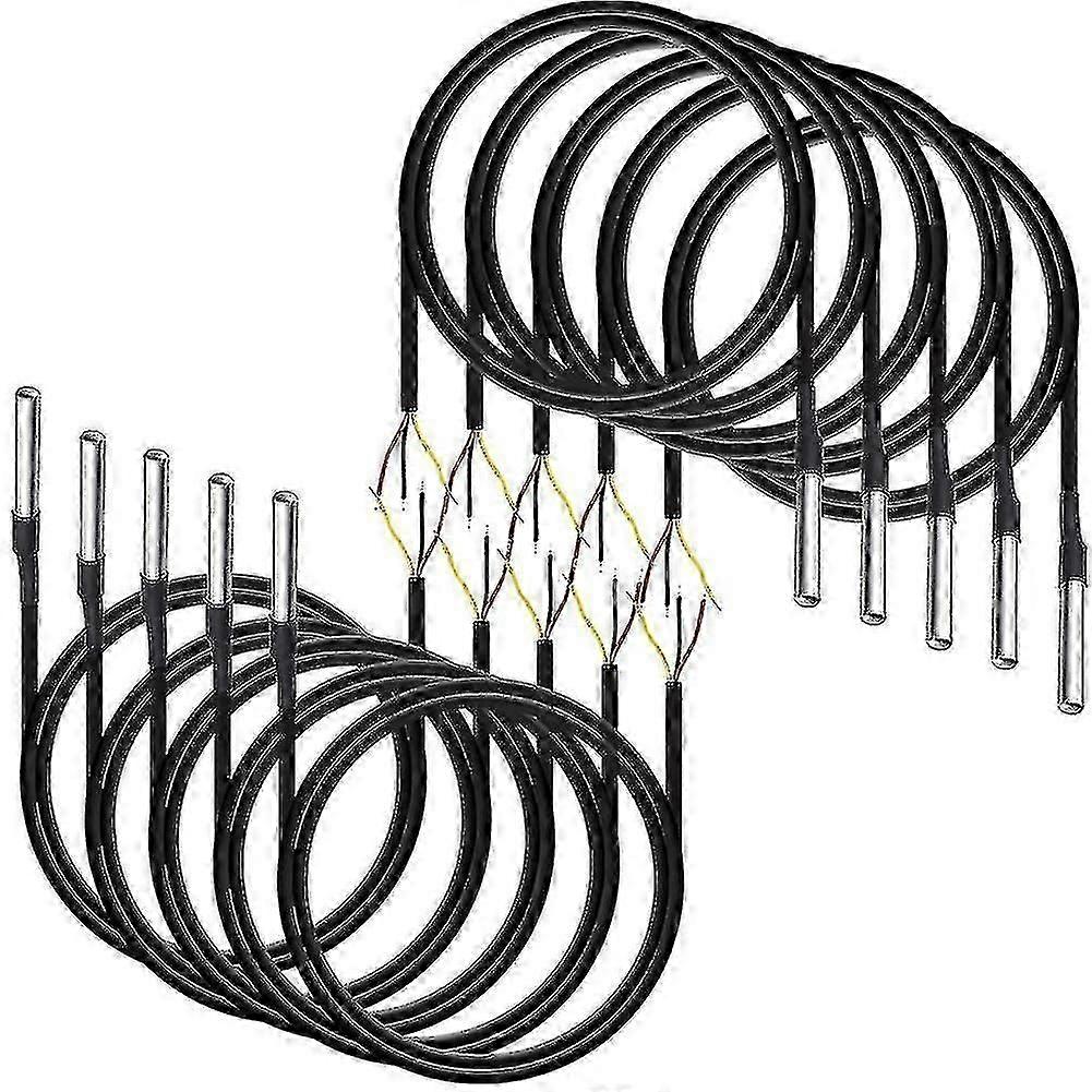 10pcs Waterproof Ds18b20 Temperature Sensor, Digital Temperature Thermal Cable Temperature (-55- +