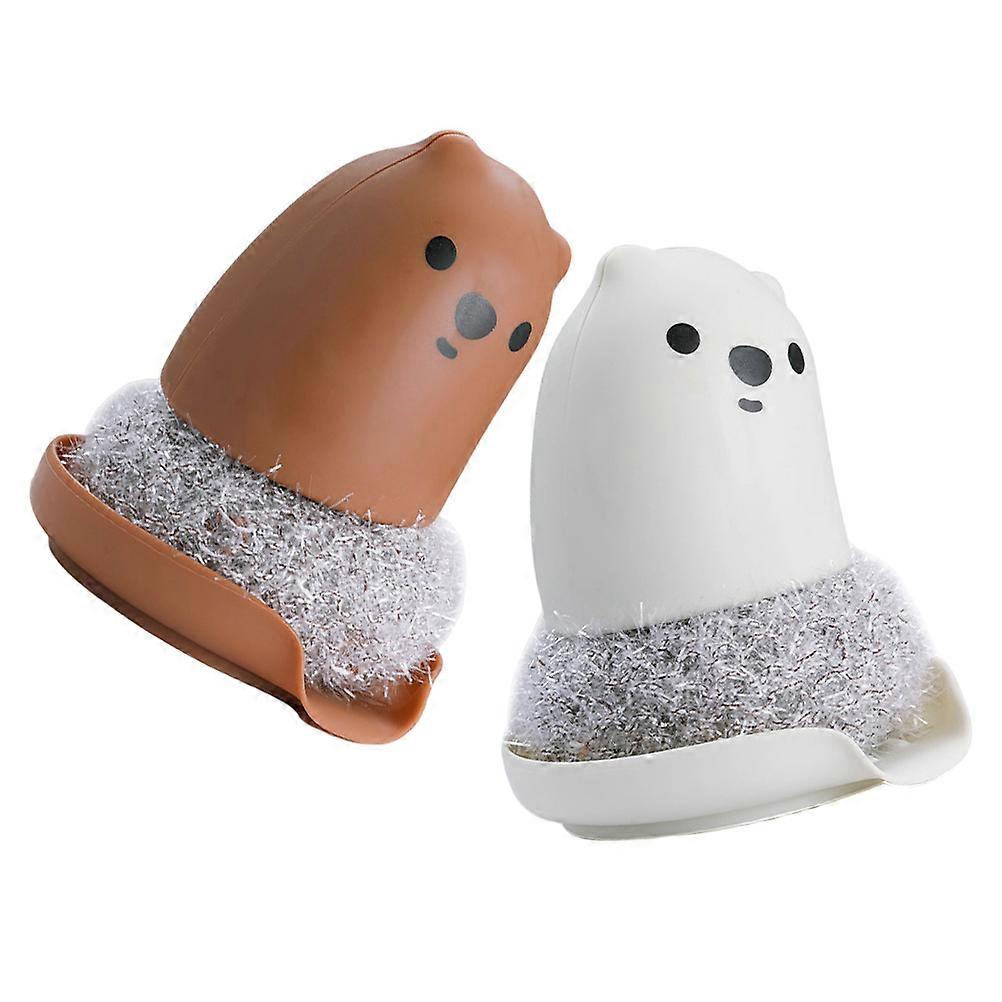 2PCS Assorted Color Kitchen Cleaning Brushes for Pot Dish Bowl Made of PP and Acrylic 70 characters