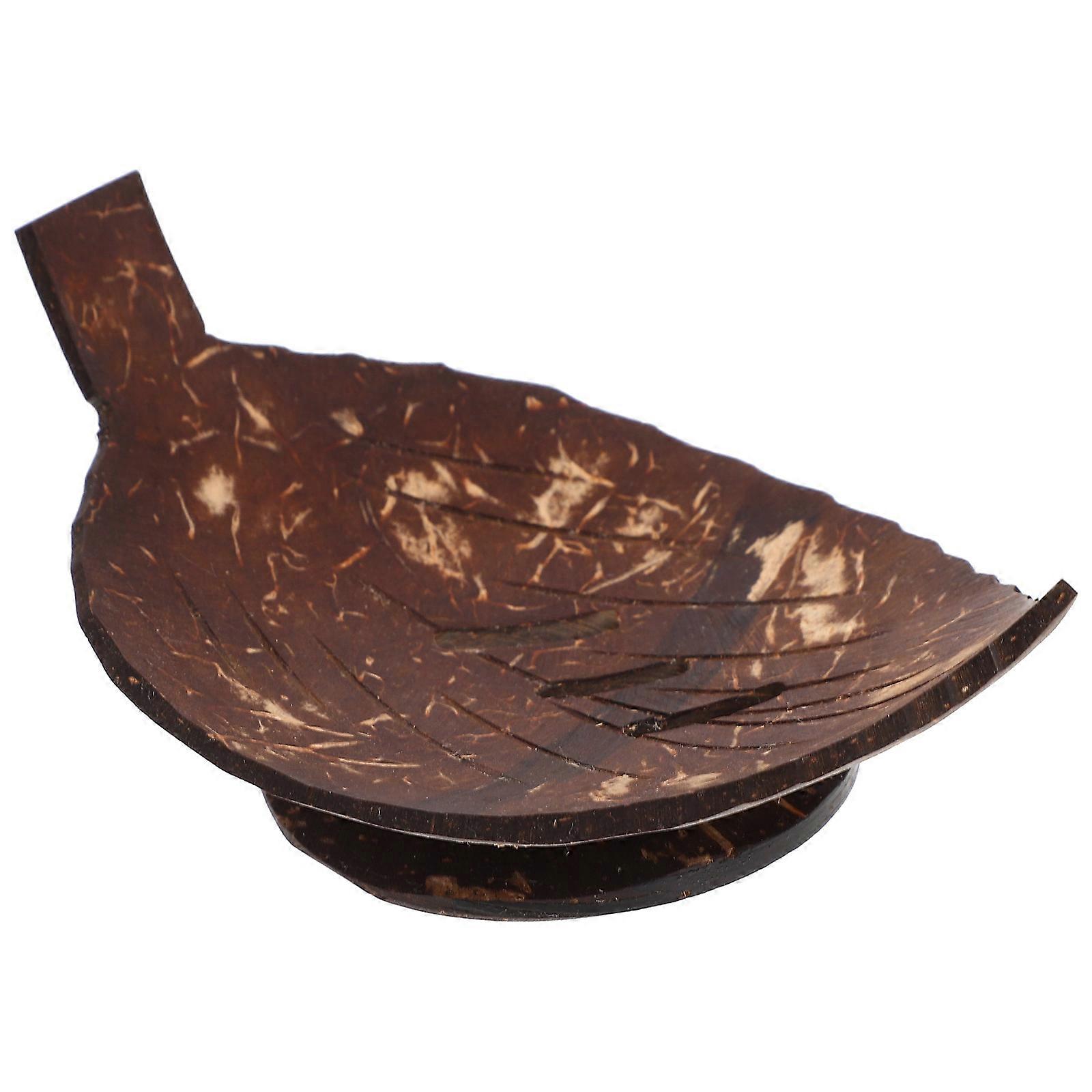 Shell Soap Dish with Draining Design for Storage Coffee Color Synthetic Material