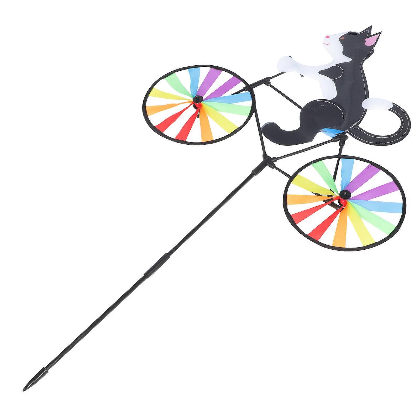 動物風車漫画猫乗馬玩具屋外遊び道具ゴールデン94x28cmガーデンデコレーション1個