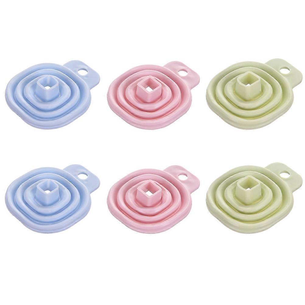Oil Bottle Funnels Telescopic Funnel Liquid Transferring Tool for Kitchen Home Use 6Pcs Silicone