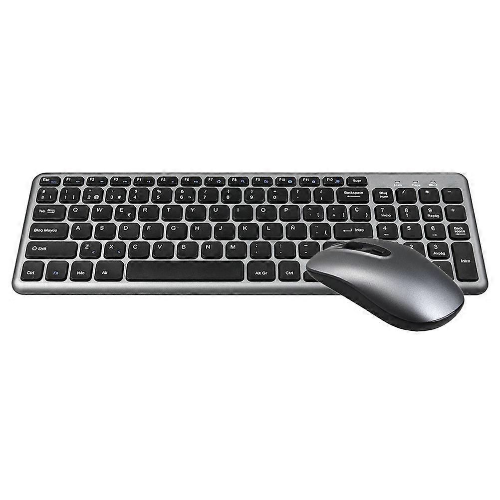 Wireless Keyboard Mouse Combo for Computer Use Practical Grey ABS