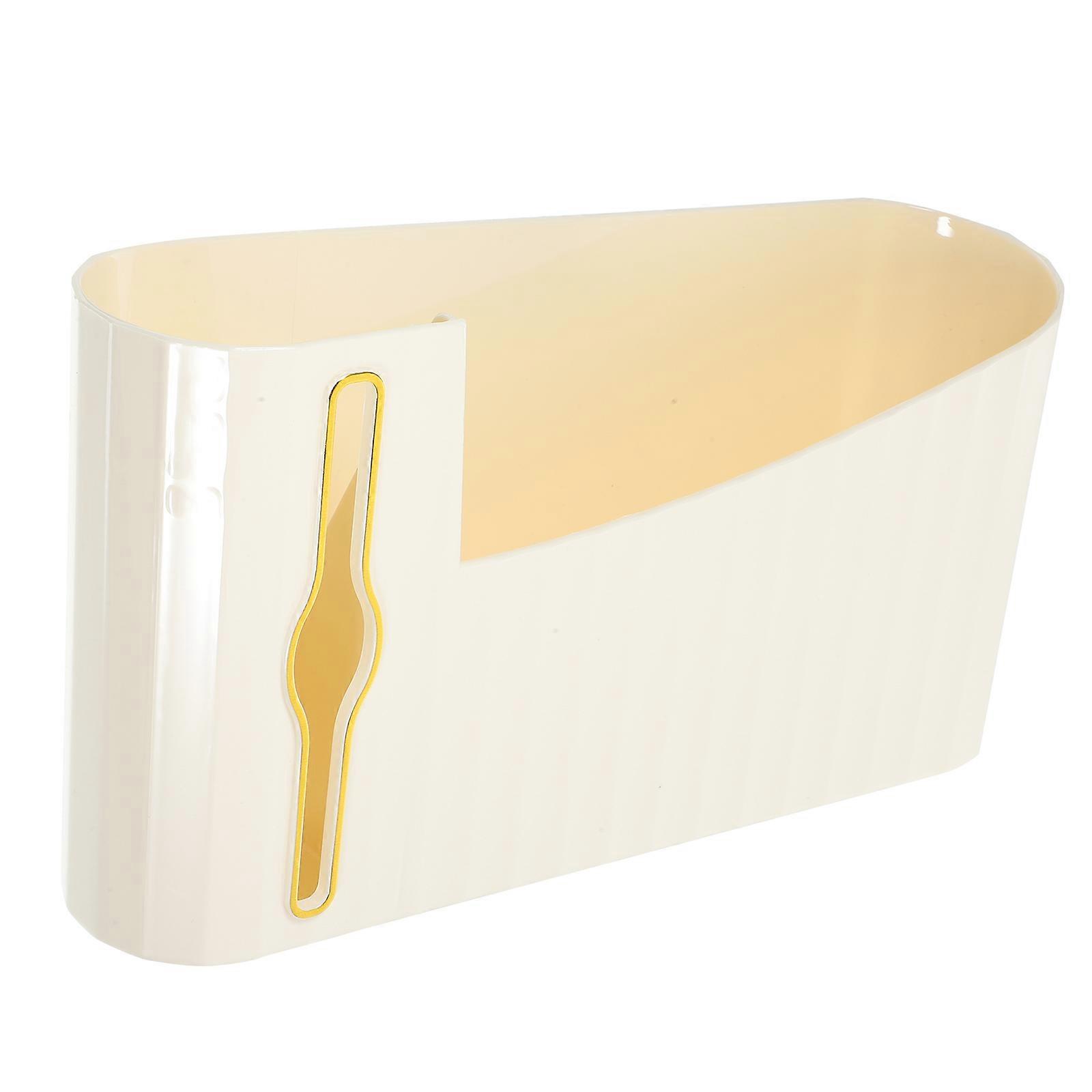Wall Mounted Trash Bag Organizer for Kitchen Use White PET Storage Box Holds Multiple Bags