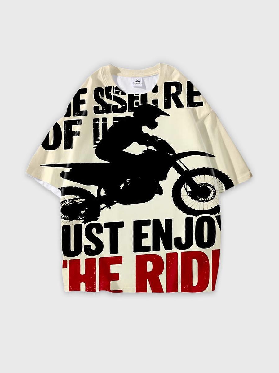 T-shirt round neck Pattern loose short sleeve E586