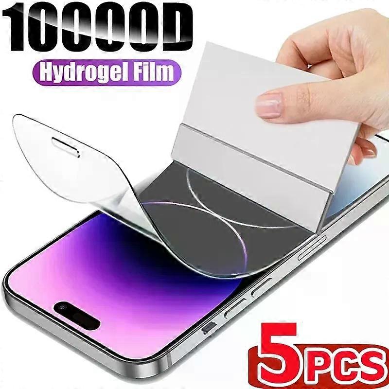 إلكترونيات 5 قطع هيدروجيل فيلم غطاء كامل لجهاز iPhone 11 12 13 14 15 Pro Max واقي شاشة لهاتف iPhone 15 14 13 12 11 فيلم غير زجاجي