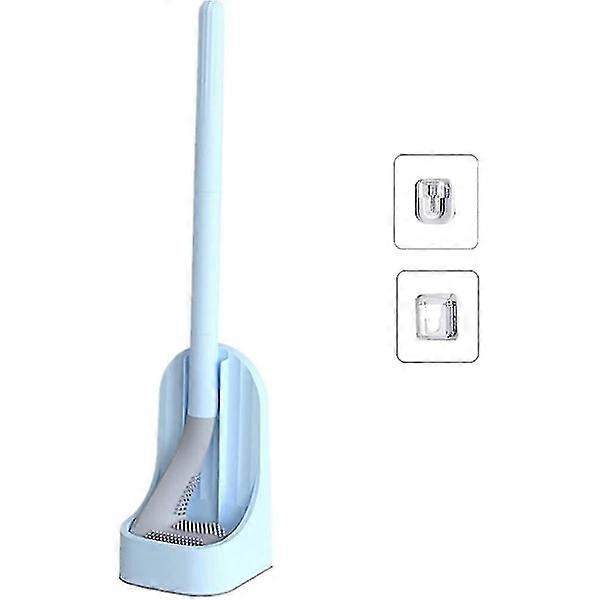 Manyao Silicone Toilet Brush, Wall Mounted Toilet Brush Silicone Toilet Brush With Quick Drying Holder (blue)