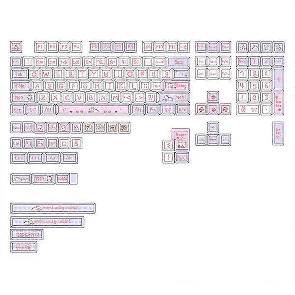 XDA profile PBT keycaps 144 keys/set for MX switches Milk Rabbit White Keycaps for mechanical keyboard DIY replacement