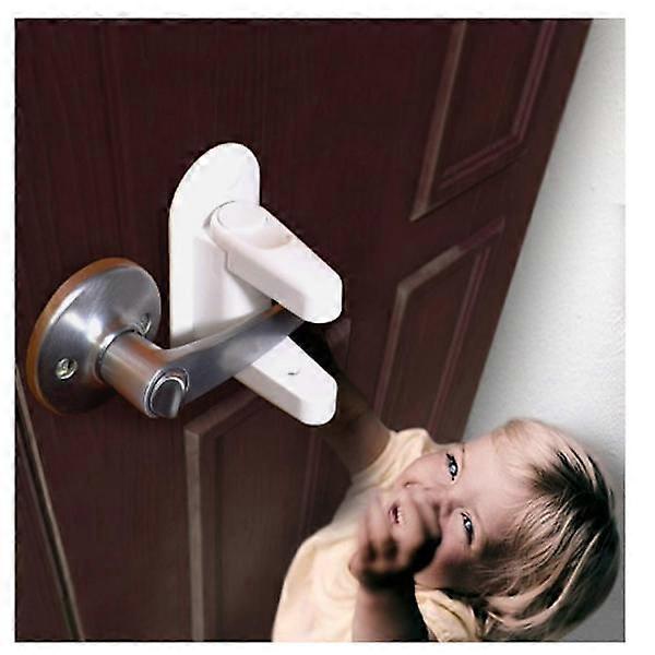 Improved childproof door handle locks (2-pack) prevent children from opening doors