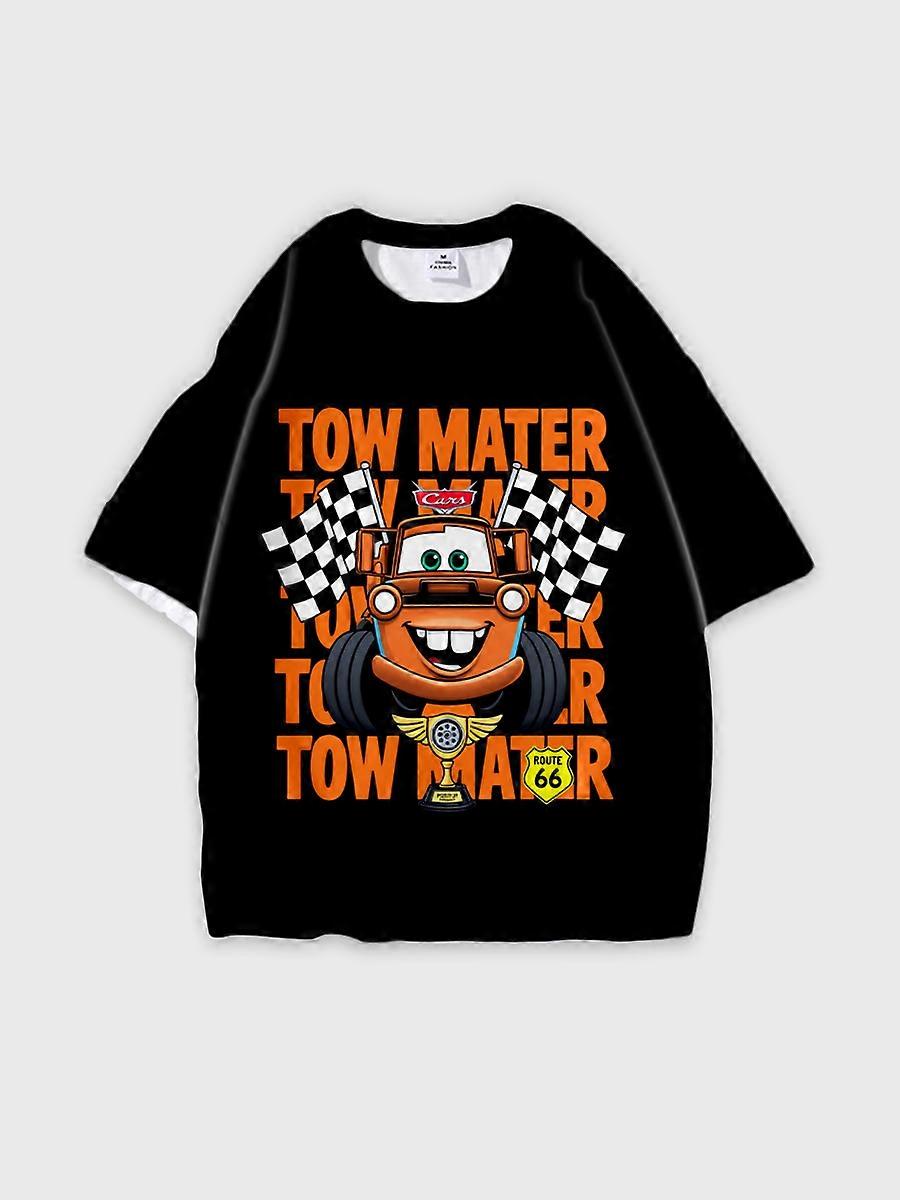 T-shirt round neck Animation Character Pattern loose short sleeve E1334