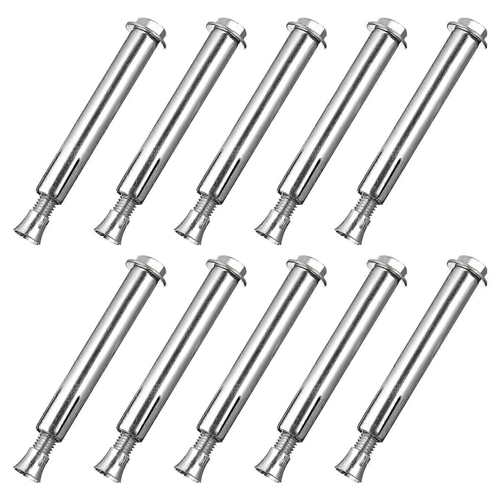 Expansion Screw 10Pcs For Installation Outdoor Use Silver Rust Resistant Driveway Fixing