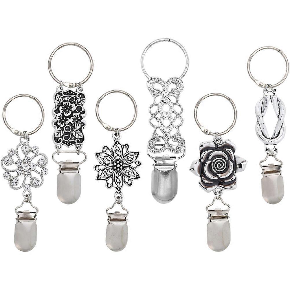 Portable Hat Clip for Travel with Metal Ring to Fix Hats on Bag Assorted Color Lightweight 6 Pieces