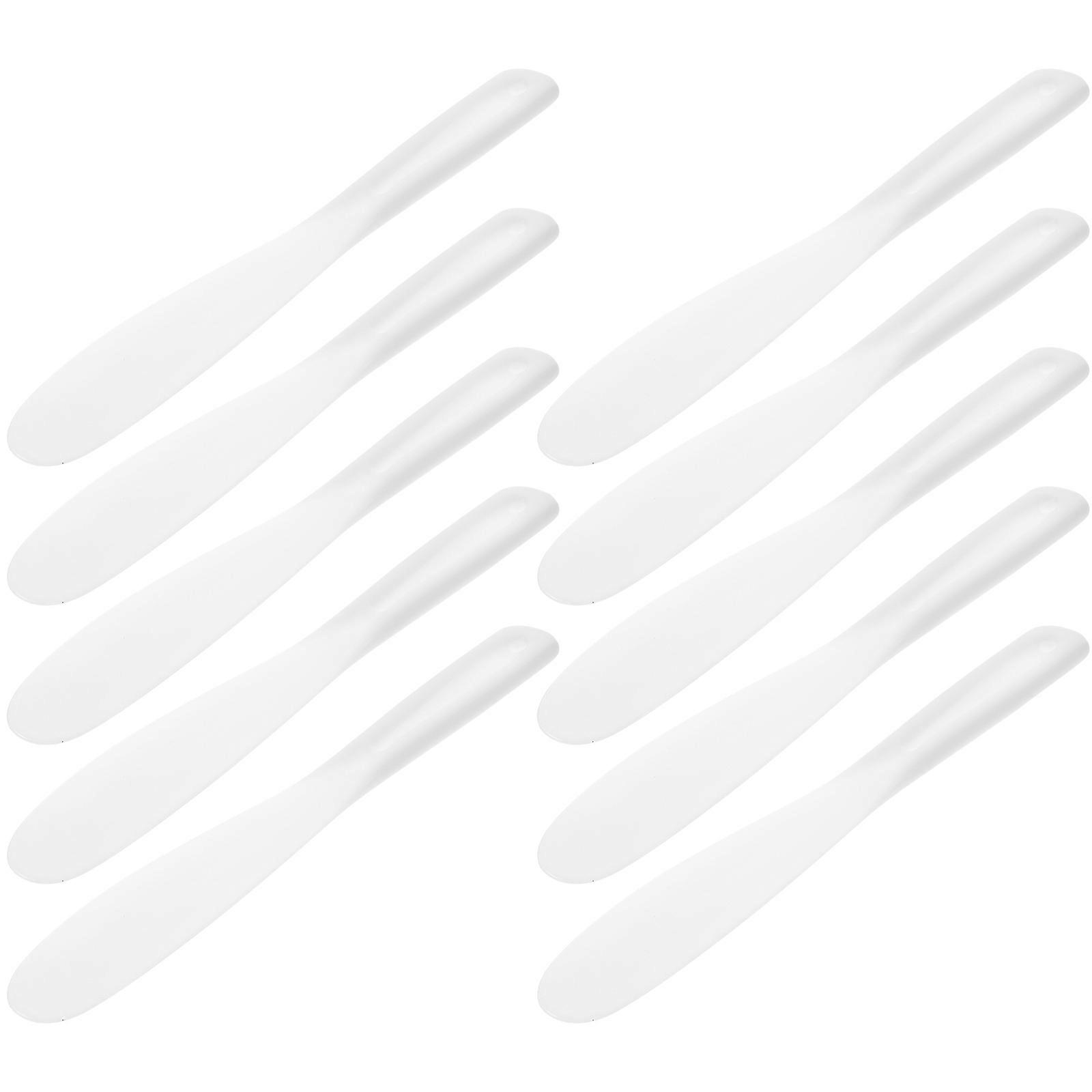 White PP Makeup Mixing Spatula for Kitchen Use Durable Sanitary Easy to Pieces