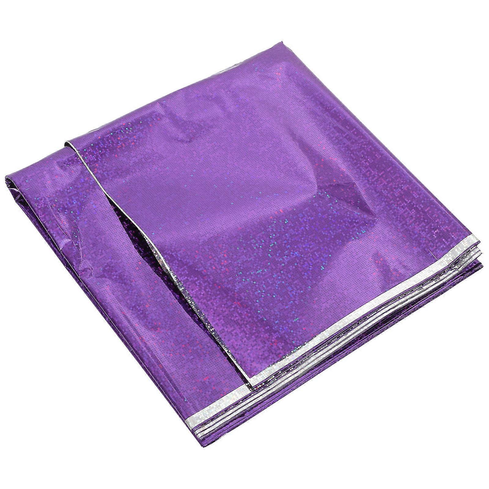 Shiny Foil Tablecloth Waterproof Oil-Resistant Decorative Purple 274X137CM 1Set