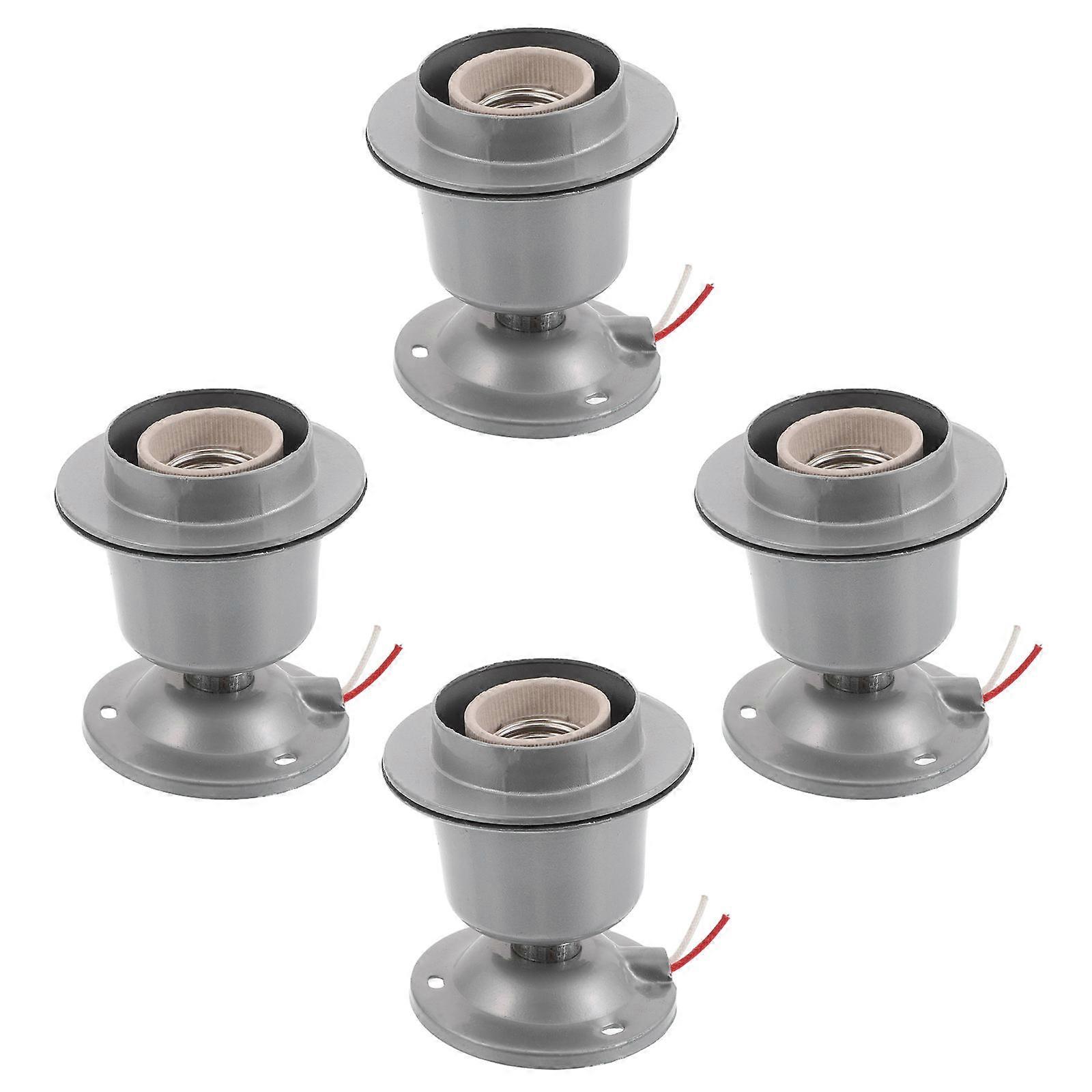 Ceiling Light Socket Vintage Round Lamp Holder ABS Material For Basement Illumination E27 Pendant Lamp Holder Versatile Lighting 4Pcs