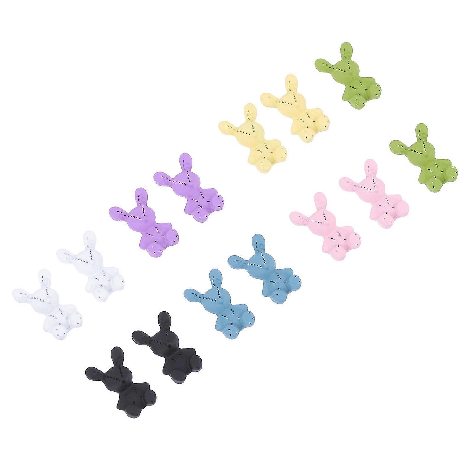 14Pcs Nail Embellishments In Assorted Color Safe Material Rabbit Shape For Women Ideal For DIY Projects