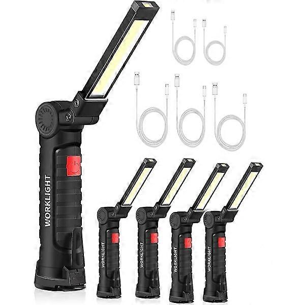 Construction site lamp 5pcs COB work lamp rechargeable LED work lamp COB workshop lamp flashlight work lamp LED work lamp with magnetic base