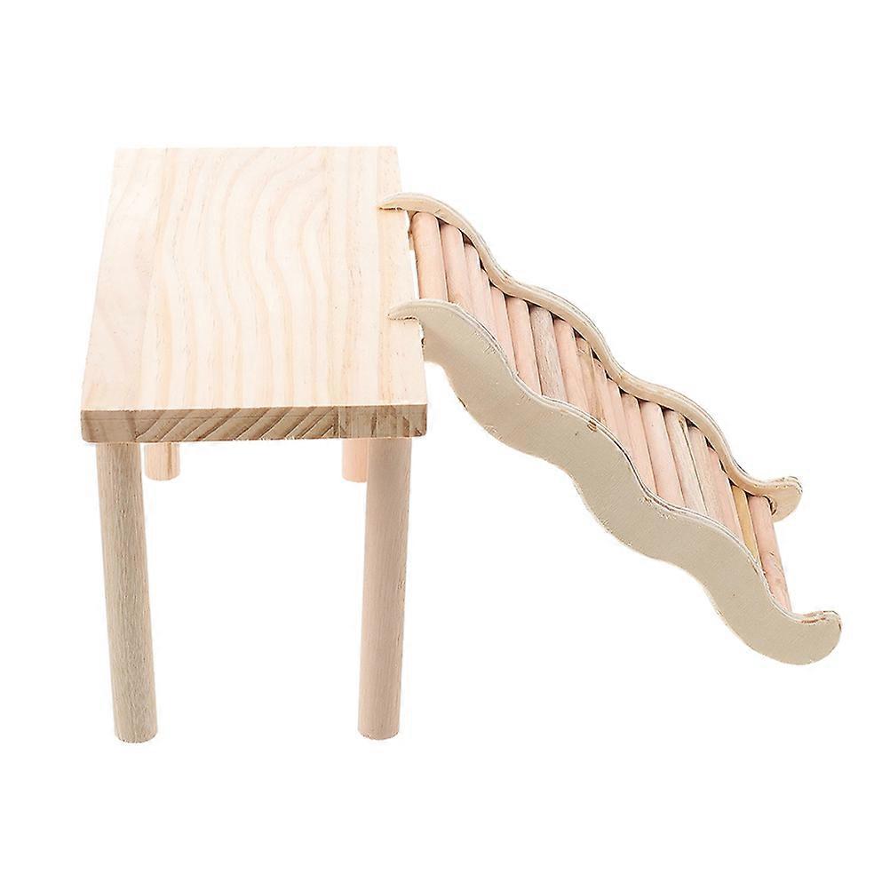 Wooden Platform Climbing Ladder for Dwarf Hamsters and Chinchillas Adds Enrichment Activity 1 Set Hamster Play Wooden Platform
