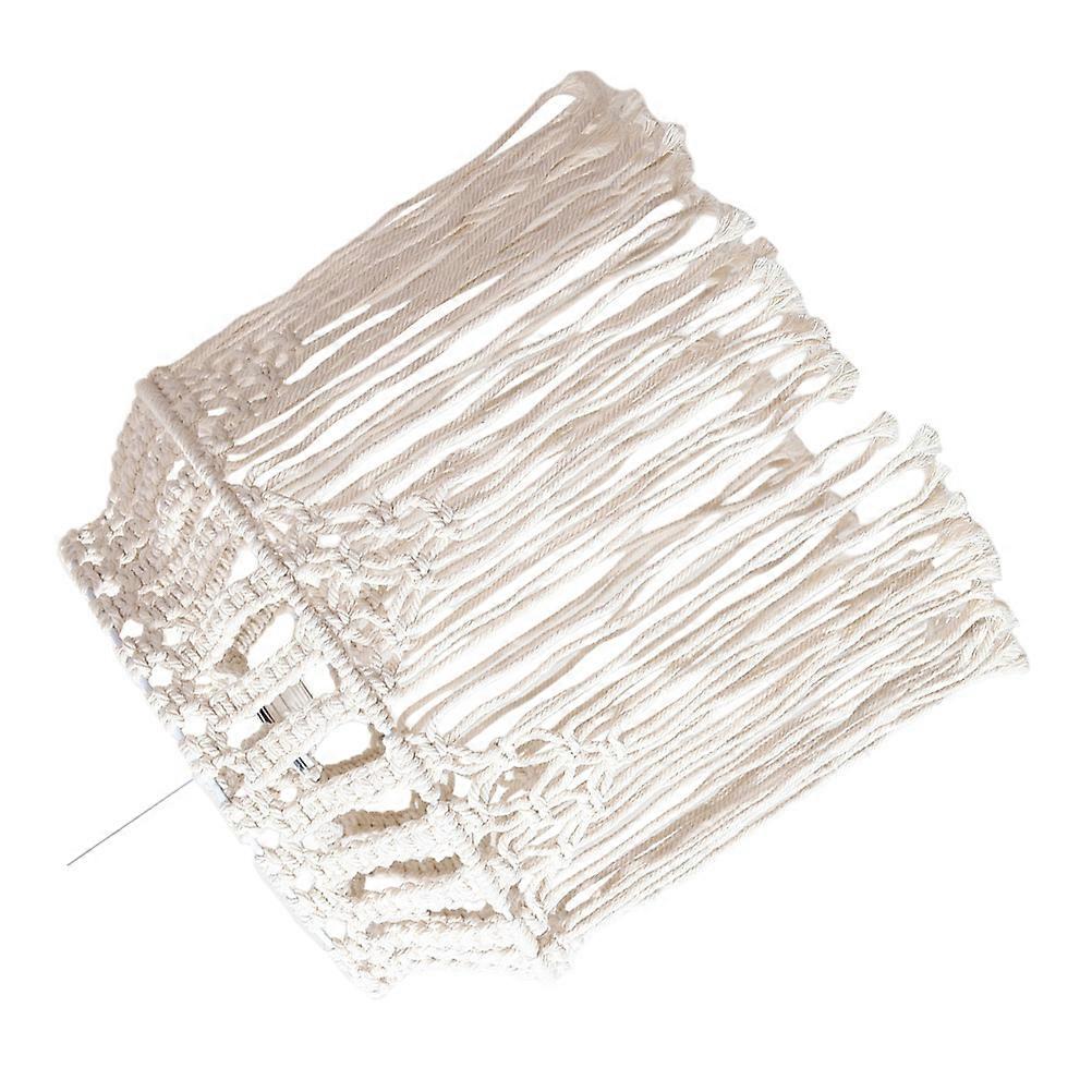 Bohemian Style Woven Cotton Rope Lamp Shade Fixture Accessory 15.7X15.7X3.9In Protect From Dust And Insect 1Set