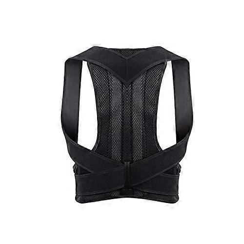 Posture Corrector Back Support Brace with Adjustable Keybone Support for Preventing Slouching - Black M Size