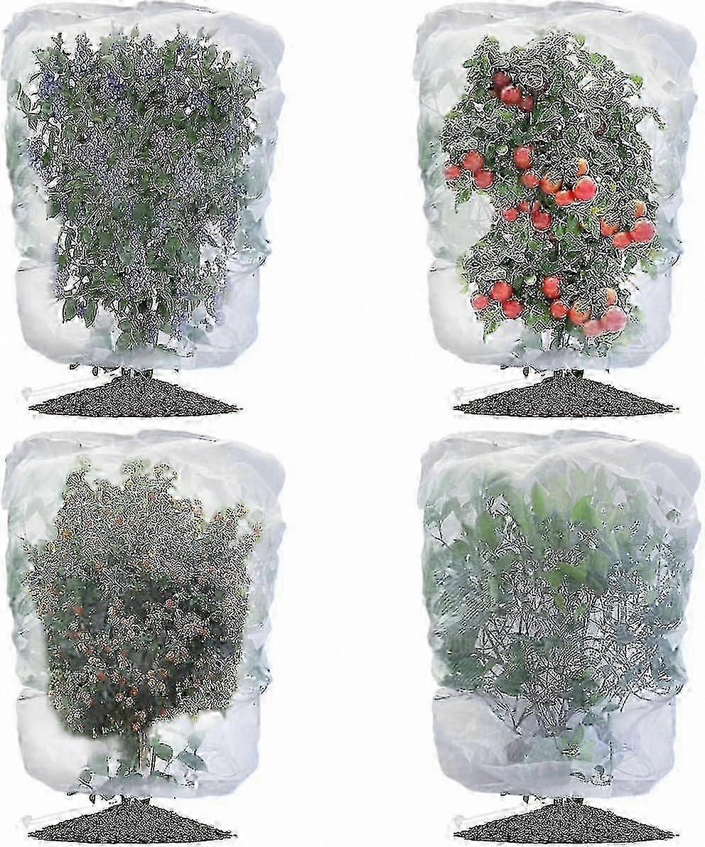 4-Pack Insect and Bird Netting with Drawstring for Garden Pest Control and Plant Protection